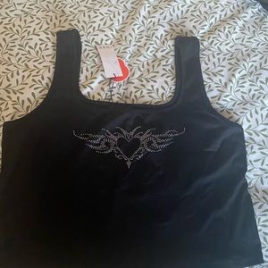 Rhinestone Cami Crop Top